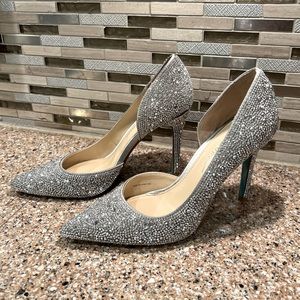 Betsey Johnson rhinestone heels size 8